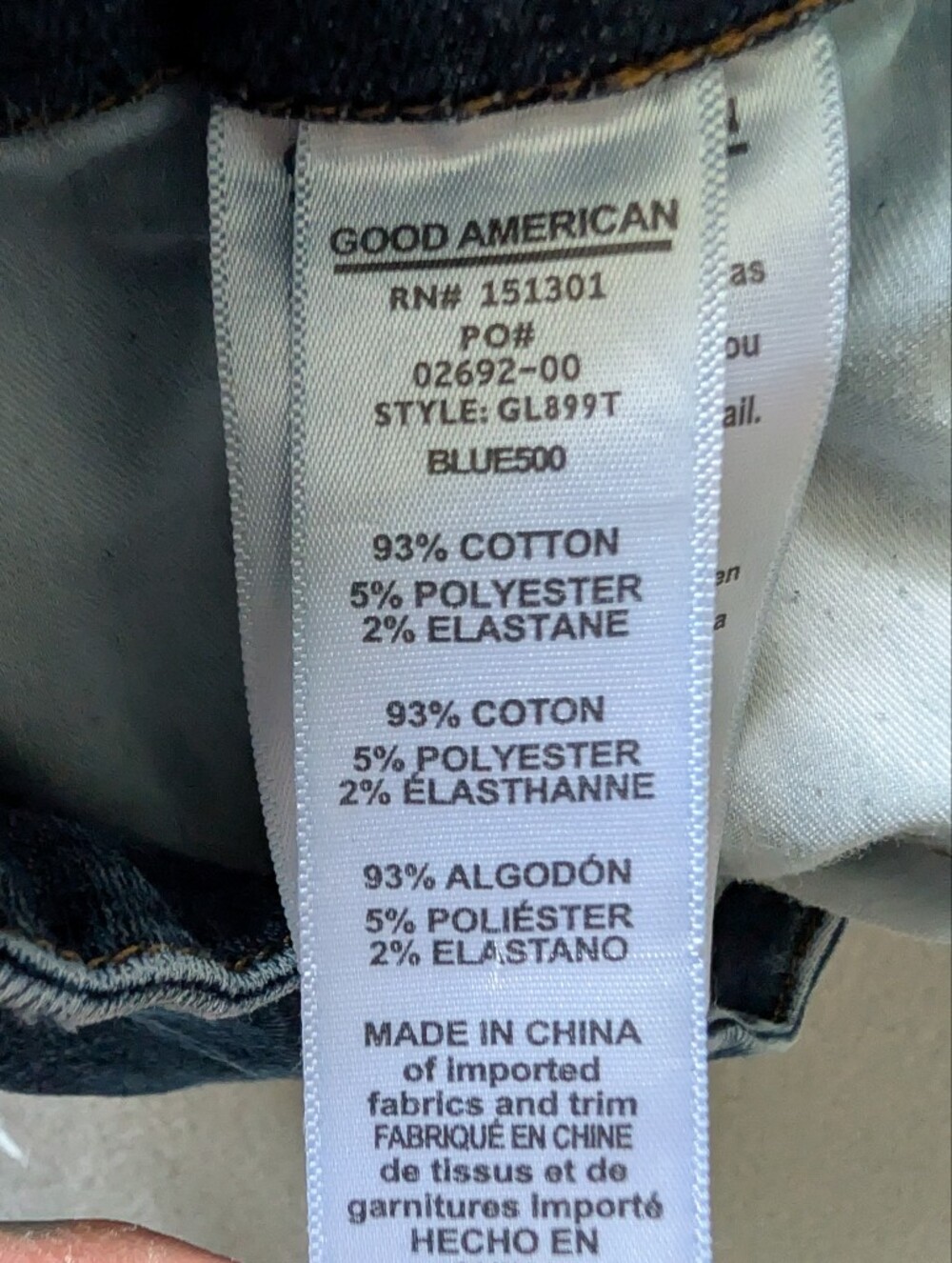 Good American Good Legs Extra Stretch Mid Rise Dark Wash Skinny Jeans 6/28 image 7